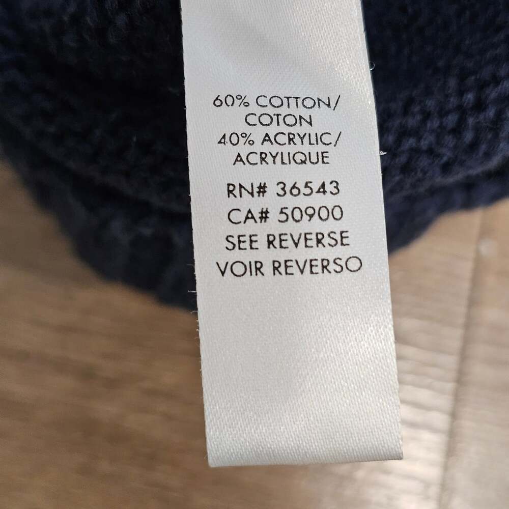 Calvin Klein Mens XXL Navy Blue Quarter Zip Textured Knit Cotton Sweater 2XL - Picture 6 of 8